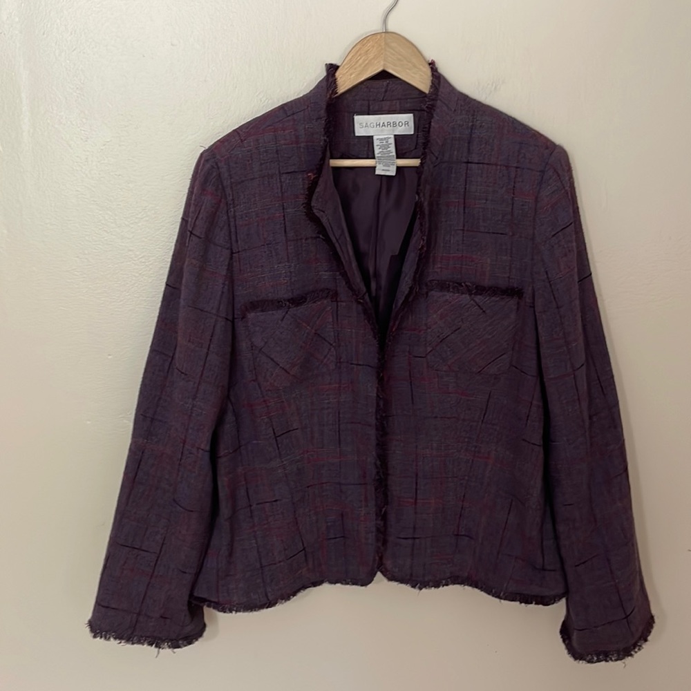 EUC SAG Harbor Purple Jacket. Size 16